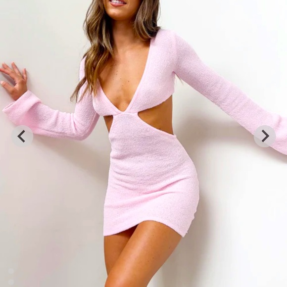 Beginning Boutique Aubrie Pink Backless Mini Dress - Picture 1 of 7